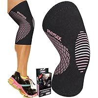 Physix Gear Sport Knee Support Brace - Best No-Slip Knee Braces for Knee Pain Women & Men, Compression Knee Sleeves for Running Workout Walking Hiking Sports Arthritis ACL Torn Meniscus