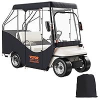 VEVOR Golf Cart Cover, 600D Polyester Driving Enclosure with 4-Sided Transparent Windows, 4 Passenger Club Car Covers Universal for Most Brand Carts Sunproof Dustproof