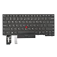 Replacement Laptop Keyboard for Lenovo Thinkpad E480 T480S L480 L380 E485 E490 E495 R480 L390 T490 T495 P43S, US Layout with Frame Pointer, Non-Backlight