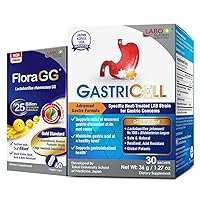 LABO Nutrition GastriCELL + FloraGG, Probiotic and Prebiotic, Eliminate H. Pylori, Relieve Heart Burn, Regulate Gastric Acid, Sunfiber Support Healthy Intestinal, Immune Health