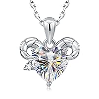 925-Sterling-Silver Zodiac-Symbols Necklace with CZ for Women - White Gold Plated 12 Constellation Pendant Necklaces with Clear Crystals Jewlery Gifts for Girl on Mothers day Birthday (Aries)