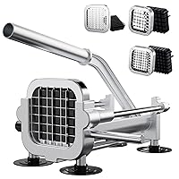 French Fry Cutter, Heavy Duty Potato Slicer, Stainless Steel Potato Cutter for Sweet Potato, Carrot, Yam, Cucumbers. (1/2&3/8&1/4 Cutter)