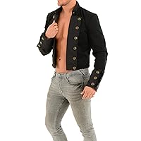 Handmade Cotton Steampunk Jacket-Waist Cropped Top Pirate Coat SPSS