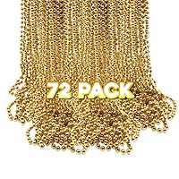 Windy City Novelties - 72-Pack Gold Metallic Bead Necklaces – Perfect Mardi Gras & Party Accessory, Celebrations, Team Colors
