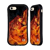 Head Case Designs Officially Licensed Tom Wood Wolf Stalker Fire Creatures Hybrid Case Compatible with Apple iPhone 7/8 / SE 2020 & 2022