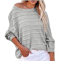 Women Oversized Sweater Knitted Off Shoulder Sexy Batwing Sleeve Pullover Harajuku Casual Loose Knitted Top