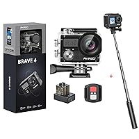 AKASO Brave 4 Action Camera with 60cm Selfie Stick Tripod Bundle