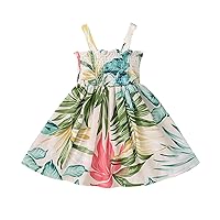 Toddler Girls Child Sleeveless Floral Prints Summer Beach Sundress Party Dresses Princess Dress Girls 5t Dress