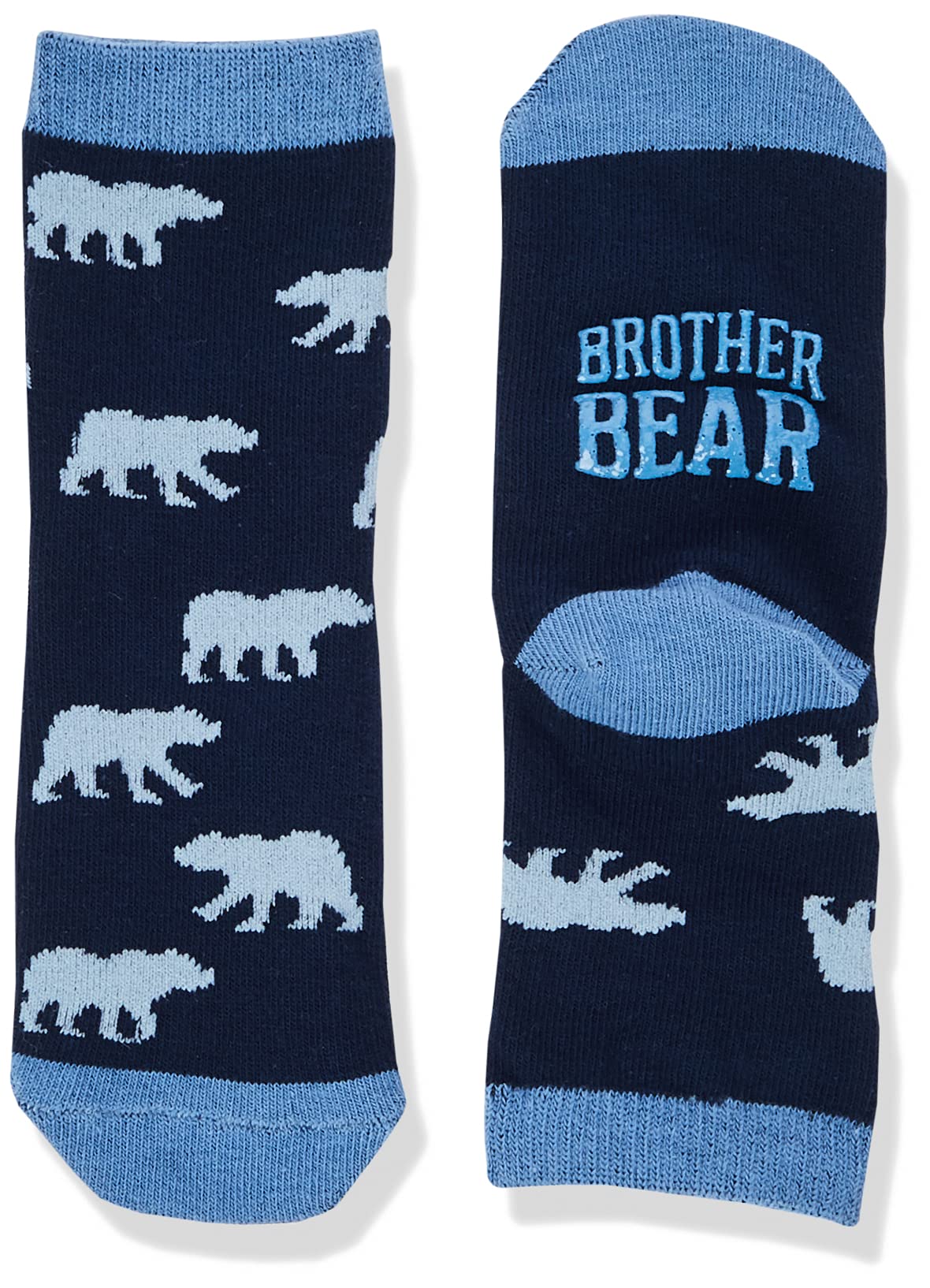 Little Blue House by Hatley Kids' Animal Crew Socks, Brother Bear, Large (4-7 Years Old)