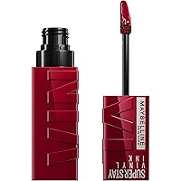 Maybelline Super Stay Vinyl Ink Longwear No-Budge Liquid Lipcolor Makeup, Highly Pigmented Color and Instant Shine, Royal, Deep Wine Red Lipstick, 0.14 fl oz, 1 Count