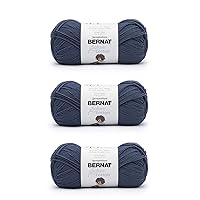Bernat Softee Cotton Seaside Blue Yarn - 3 Pack of 120g/4.25oz - Nylon - 3 DK (Light) - 254 Yards - Knitting, Crocheting & Crafts