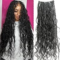 Pre-Looped Crochet Boho Locs With Human Hair Body Wave Curls Wavy Goddess Locs Crochet Hair 50 strands(22inch)