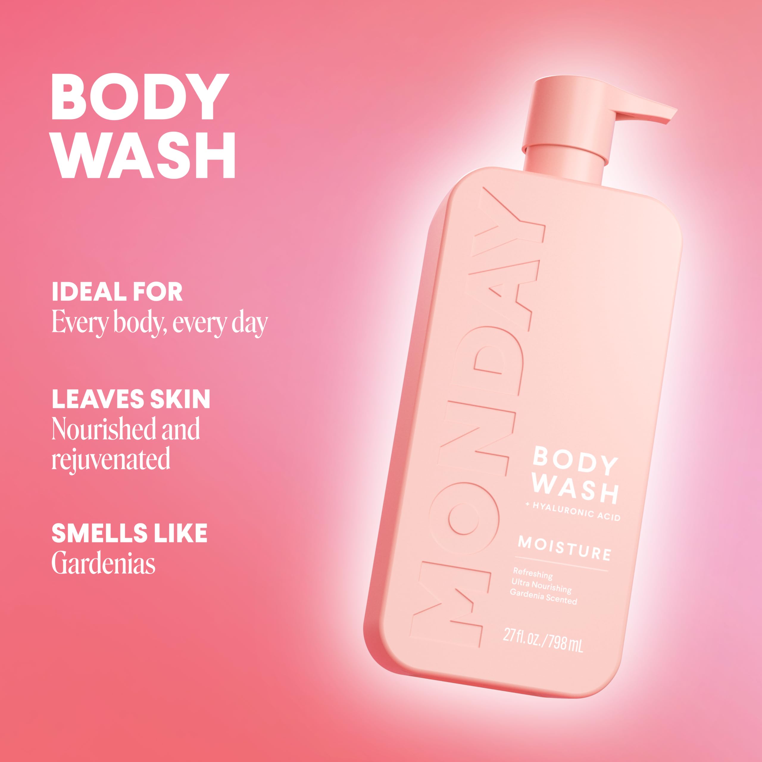 MONDAY HAIRCARE Moisture Body Wash 27oz - Nourishing Ingredients, Shea Butter, Coconut Oil and Grapefruit Extract, Hyrdrate and Replenish Skin