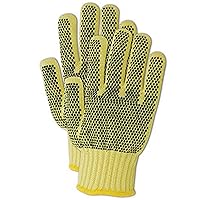 MAGID Cut Master Cut-Resistant Machine Knit Gloves w/Nitrile Dots, Made with Dupont Kevlar 500, Men's Fits, Natural Yellow