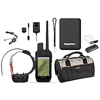 Garmin Alpha 200 (TT 15X Combo) GPS Dog Tracking System Bundle - Multidog Tracking GPS & Remote Training Device - Includes PlayBetter Portable Charger, Field Bag & GPS Tether Lanyard