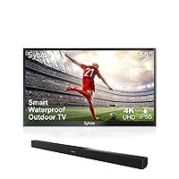 SYLVOX 55 inch Outdoor TV with Soundbar, Waterproof 4K Ultra HD HDR Smart TV with Bluetooth WiFi Function for Partial Sunshine Areas