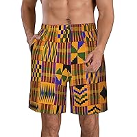 African Tribal Ethnic Texture Print Men's Beach Shorts Hawaiian Summer Holiday Casual Lightweight Quick-Dry Shorts