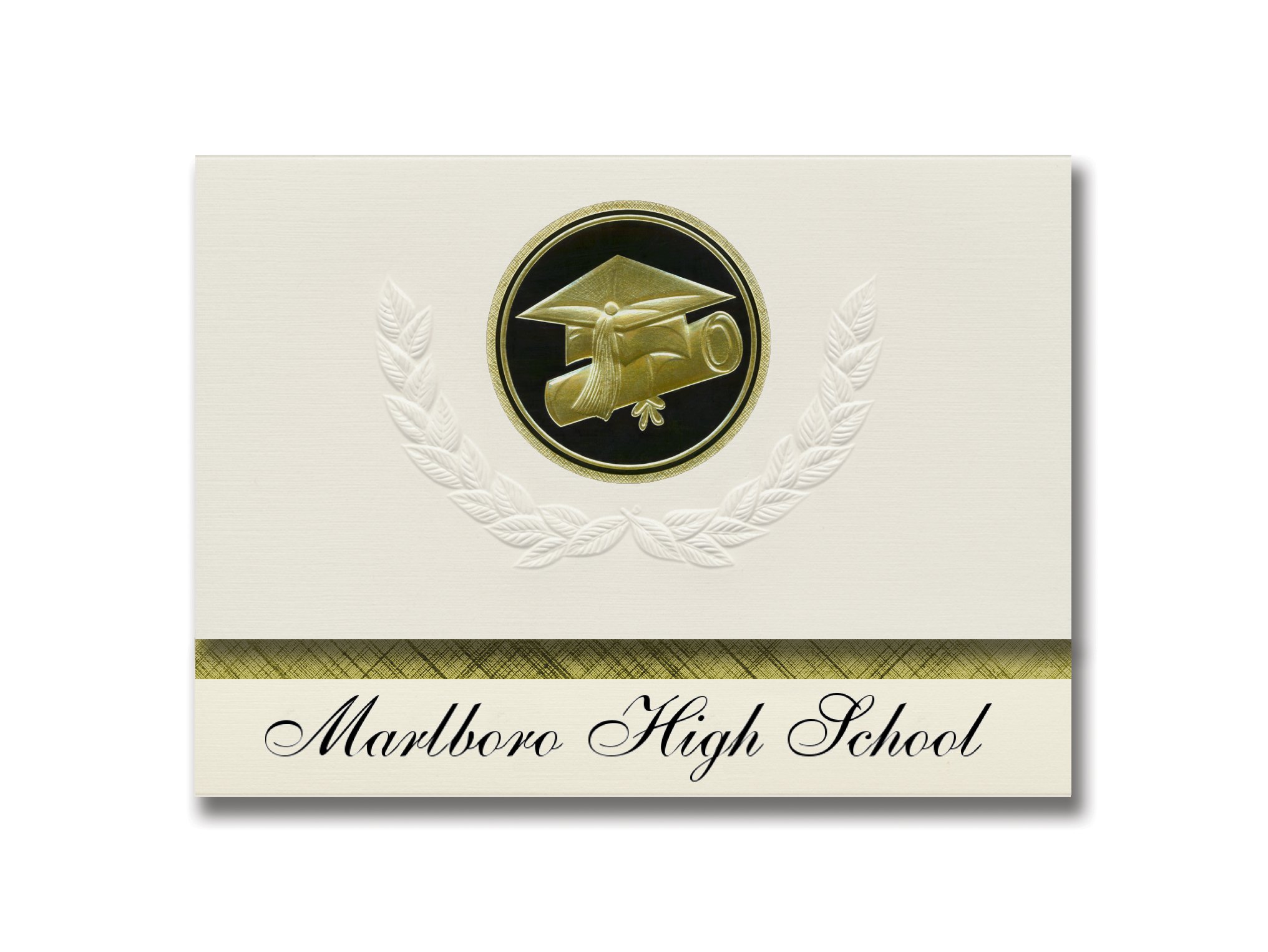 Signature Announcements Marlboro High School (Marlboro, NJ) Graduation Announcements, Presidential style, Basic package of 25 Cap & Diploma Seal. B...