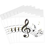 3dRose Music notes Clef - Greeting Cards, 6 x 6 inches, set of 6 (gc_55502_1)