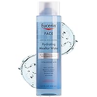 Eucerin Face Gentle Cleansing Hydrating Micellar Water, Face Cleanser and Makeup Remover with Hyaluronic Acid, 13.5 Fl Oz Bottle