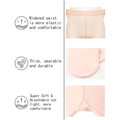 DIPUG Ballet Tights for Girls Dance Tights Toddler（Footed Tights）
