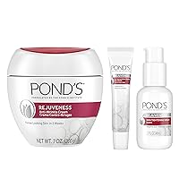 Pond's Skin Care Regimen Pack Anti-Aging Face Moisturizer, Eye Cream, and Face Serum Rejuveness With Vitamin B3 and Retinol Complex to Visibly Reduce Wrinkles and Signs of Aging, 3 Count (Pack of 1)