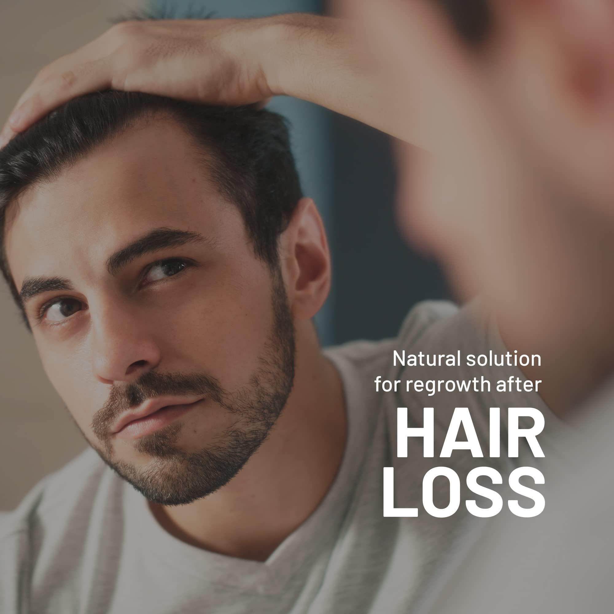 Hair Growth Supplement for Men - Grow Hair, Stop Hair Loss & Regrow Hair, Beard Growth, Skin and Nail Vitamin - Mens Hair Regrowth with Biotin for Men, Kelp, Bamboo & More (60 Count)