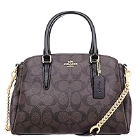 Coach F29434 IMAA8 Luxury Signature PVC Mini Handbag, Women's, Outlet Product, Brand, Brown x Black