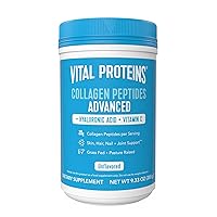 Vital Proteins Collagen Powder Supplement Hydrolyzed Peptides with Hyaluronic Acid and Vitamin C - Non-GMO, Dairy & Gluten Free Unflavored, 9.33oz