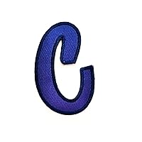 Nipitshop Patches Blue Alphabet Letter C Patches Embroidered Iron On Patch Alphabet A-Z Patch for Clothes Backpacks T-Shirt Jeans Skirt Vests Scarf Hat Bag