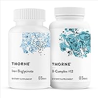 Thorne Nutrient Essentials Duo - Iron Bisglycinate & B-Complex #12 for Energy Support and Blood Support - 60 Servings
