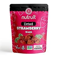 Nutruit Dried Strawberry Snack (Pack of 20) No Added Sugar, Healthy Fruit Snacks, Fresh, Vegan, Gluten Free, Non GMO, Plant Based, High Fiber, 1.1 oz Packs