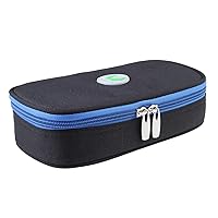 Medical Travel Cooler Bag Insulin Cooling Case Epi-Pen Case for Diabetics Medication Cool Oxford Fabric, 8 x 4 Inch (Black - No Ice Pack)
