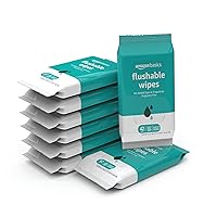 Amazon Basics Flushable Adult Toilet Wipes, Fragrance Free, 336 Count (8 Packs of 42) (Previously Solimo)