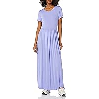 Amazon Essentials Women's Short-Sleeve Waisted Maxi Dress (Available in Plus Size)