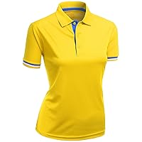 Women's Knit Jaquard Collar Short Sleeve Polo T Shirt