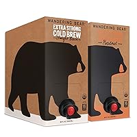 Wandering Bear Cold Brew Coffee, Straight Black & Hazelnut Bundle, 96oz, 2 pack - Organic, Smooth, Shelf-Stable, and Ready to Drink