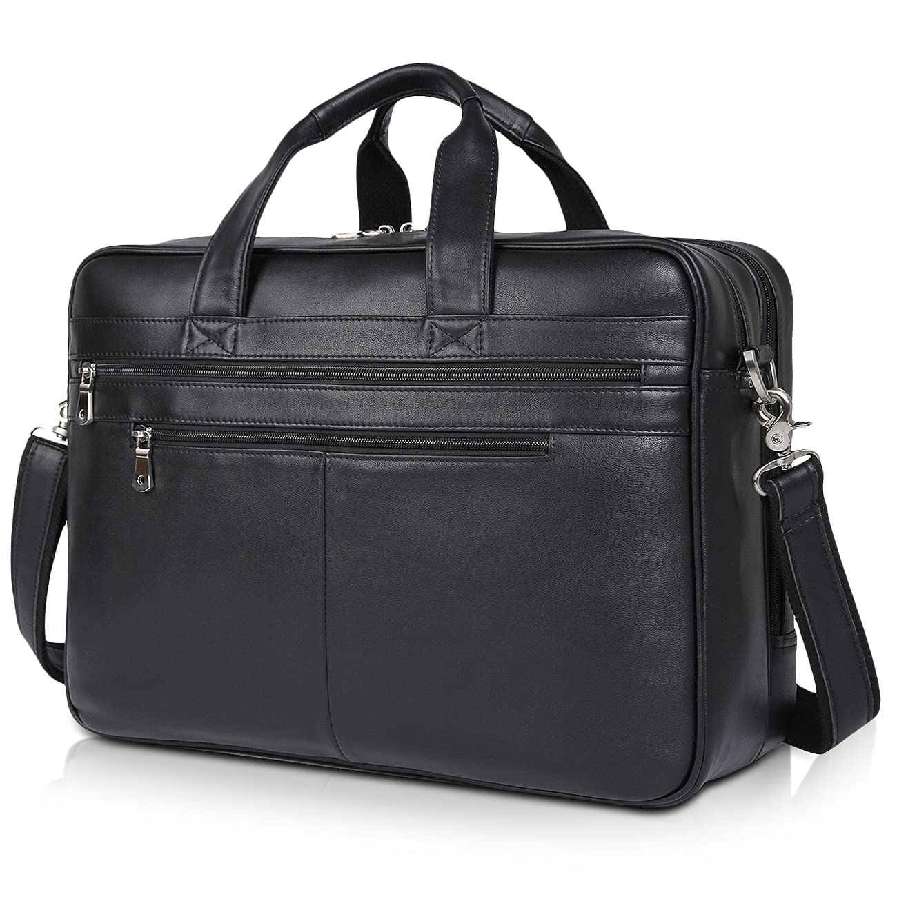 Polare 17'' Computer Briefcase Work Bag Business Case For Men With Full Grain Leather Fits 15.6'' Laptop