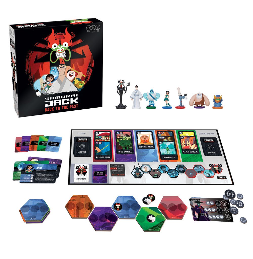 Samurai Jack Back To The Past Strategy Board Game | Based on the popular Cartoon Network TV Series Samurai Jack | Hobby Card game for Samurai Jack fans | Collectable Samurai Jack Mini Figures Included