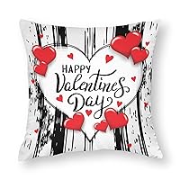 Throw Pillow Covers Happy Valentine_s Day Hearts Striped Smooth Soft Comfortable Polyester Pillowcase Cushion Cover with Hidden Zipper for Wedding Couch Sofa Bedroom，17