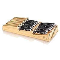 Cangshan ALPS Series 502810 German Steel Forged 15-Piece In-Drawer Knife Set with Bamboo Tray, (Black)