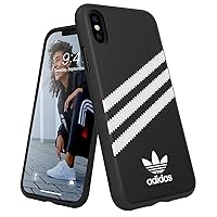 adidas iPhone X/Xs Black/White Originals Molded Phone Case, iPhone adidas Case, Drop-Resistant adidas Phone Case