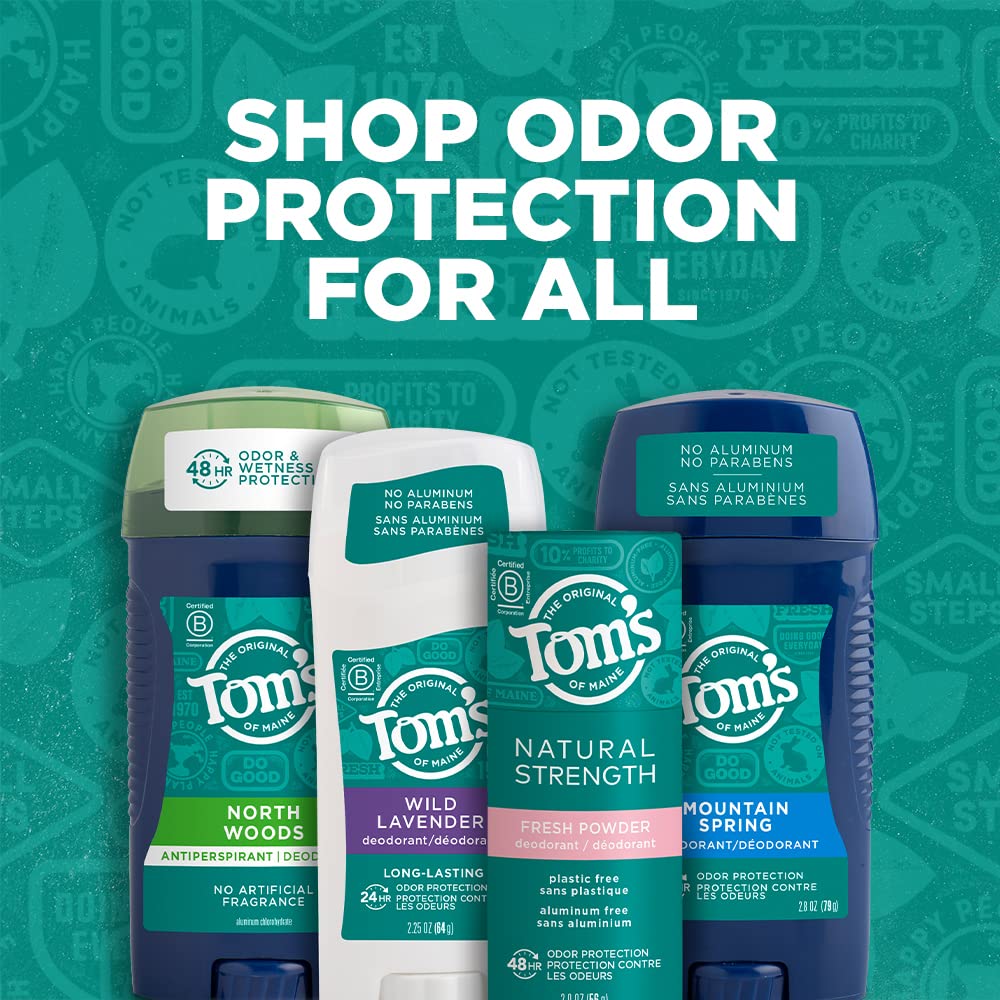 Tom's of Maine Antiperspirant Deodorant for Men, Mountain Spring, 2.8 oz. 3-Pack (Packaging May Vary)