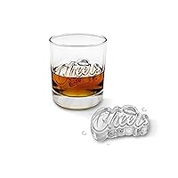 Cheers Celebration Ice Molds (Set of 2) - Slow-Melting Ice Molds for Whiskey, Cocktails, Coffee, Soda, Fun Drinks, & Gifts