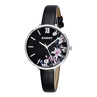 KIMOMT Women's Watches Leather Strap Luxury Quartz Watches Waterproof Fashion Creative Watch for Women Girls Ladies