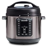 Crock-Pot 8-Quart Multi-Use XL Express Crock Programmable Slow Cooker and Pressure Cooker with Manual Pressure, Boil & Simmer, Black Stainless