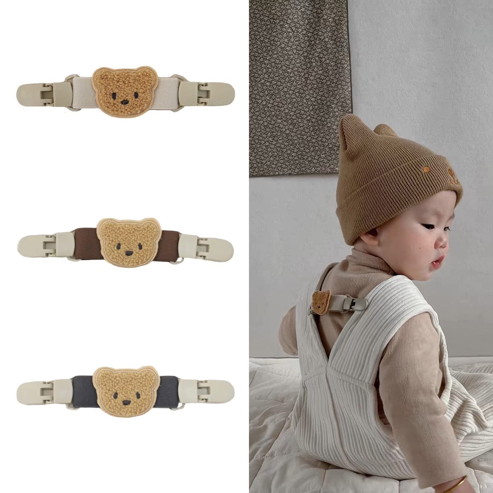 ljhnba Lightweight Korea Style Cute Bear Baby Suspender Skirt Strap Clip Anti-drop Strap Clip Baby Clothing Shoulder Sling