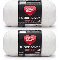 Red Heart Super Saver Jumbo White Yarn - 2 Pack