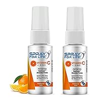 Spray For Life® C + Zinc Spray| 2 Pack All Natural Nanotechnology| Sugar Free| Non GMO| Vegan| Gluten Free Liquid Vitamin Spray| Supports Healthy Immune System for Adults| Seniors and Kids