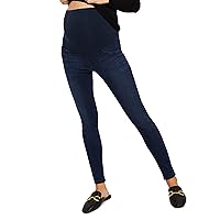 Womens Super Stretch Secret Fit Over The Belly Skinny Ankle Length Jeans Indigo Blue